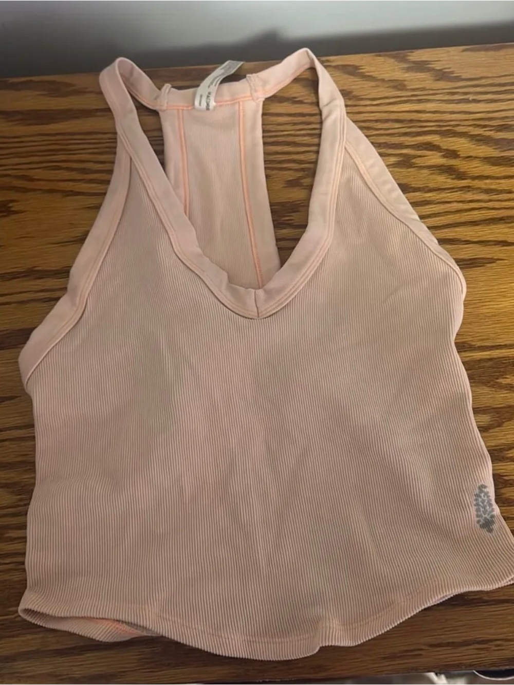 Free People Ribbed Racerback Tank Top - Pale Peach